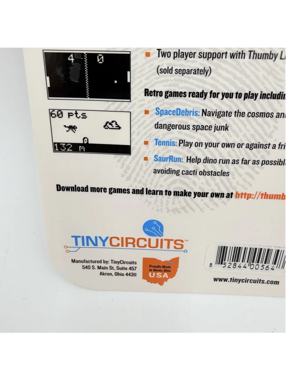 TinyCircuits THUMBY Pink Playable Programmable Keychain OLED Game Console NEW